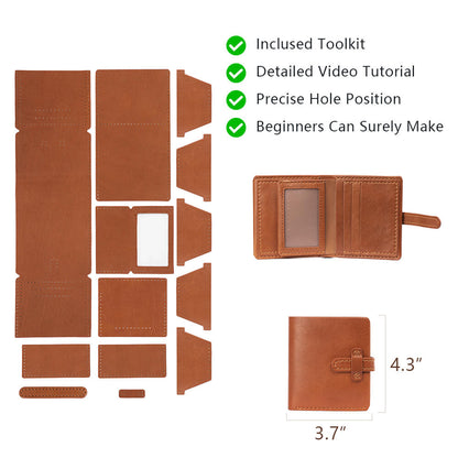 Top-Grain Leather DIY Wallet Kit for Men-Solace Leather DC005