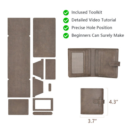 Top-Grain Leather DIY Wallet Kit for Men-Solace Leather DC005
