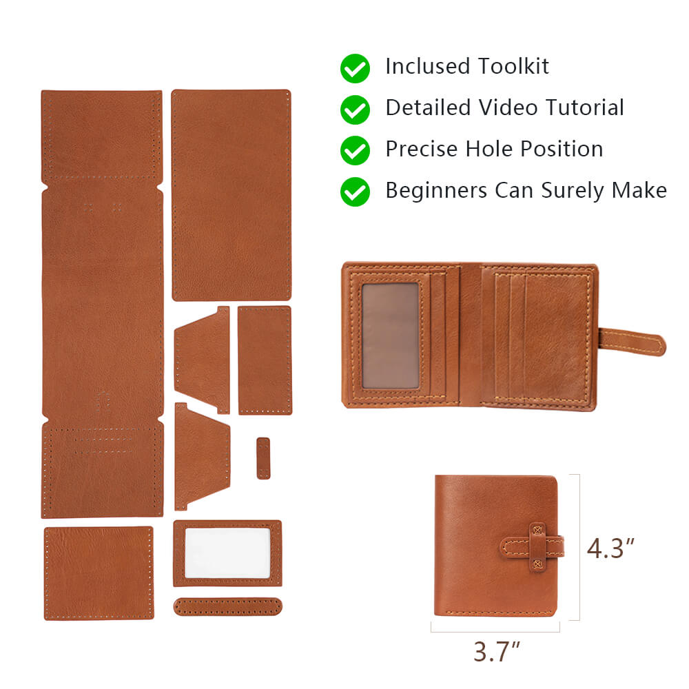 Top-Grain Leather DIY Wallet Kit for Men-Solace Leather DC005