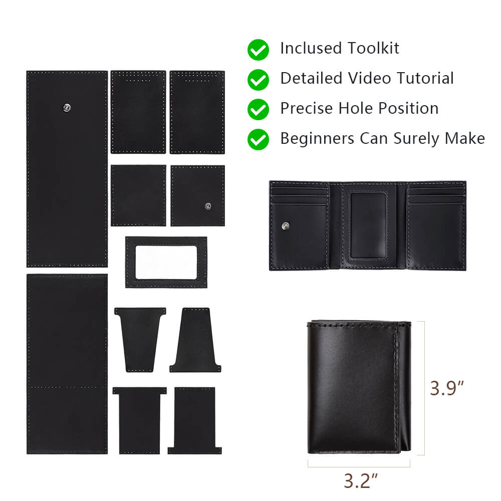 Top-Grain Leather DIY Wallet Kit for Men-Solace Leather DC033