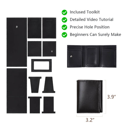 Top-Grain Leather DIY Wallet Kit for Men-Solace Leather DC033