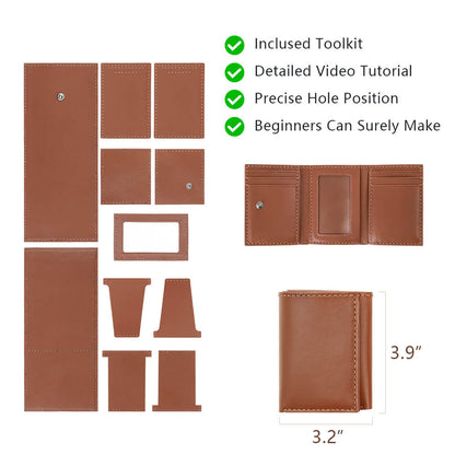 Top-Grain Leather DIY Wallet Kit for Men-Solace Leather DC033