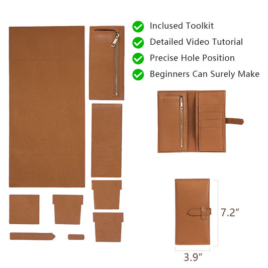 Split Leather DIY Wallet Kit-Solace Leather DC008