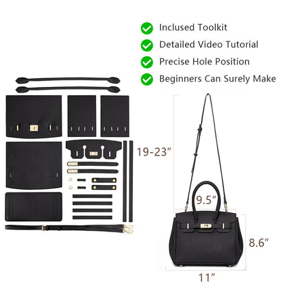 Litchi Grain Top-Grain Leather Handbag Making Kit-Solace Leather DB843