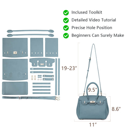 Litchi Grain Top-Grain Leather Handbag Making Kit-Solace Leather DB843