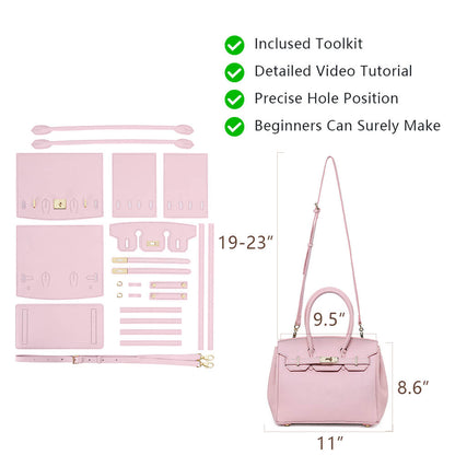 Litchi Grain Top-Grain Leather Handbag Making Kit-Solace Leather DB843