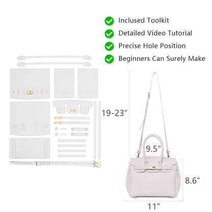 Litchi Grain Top-Grain Leather Handbag Making Kit-Solace Leather DB843