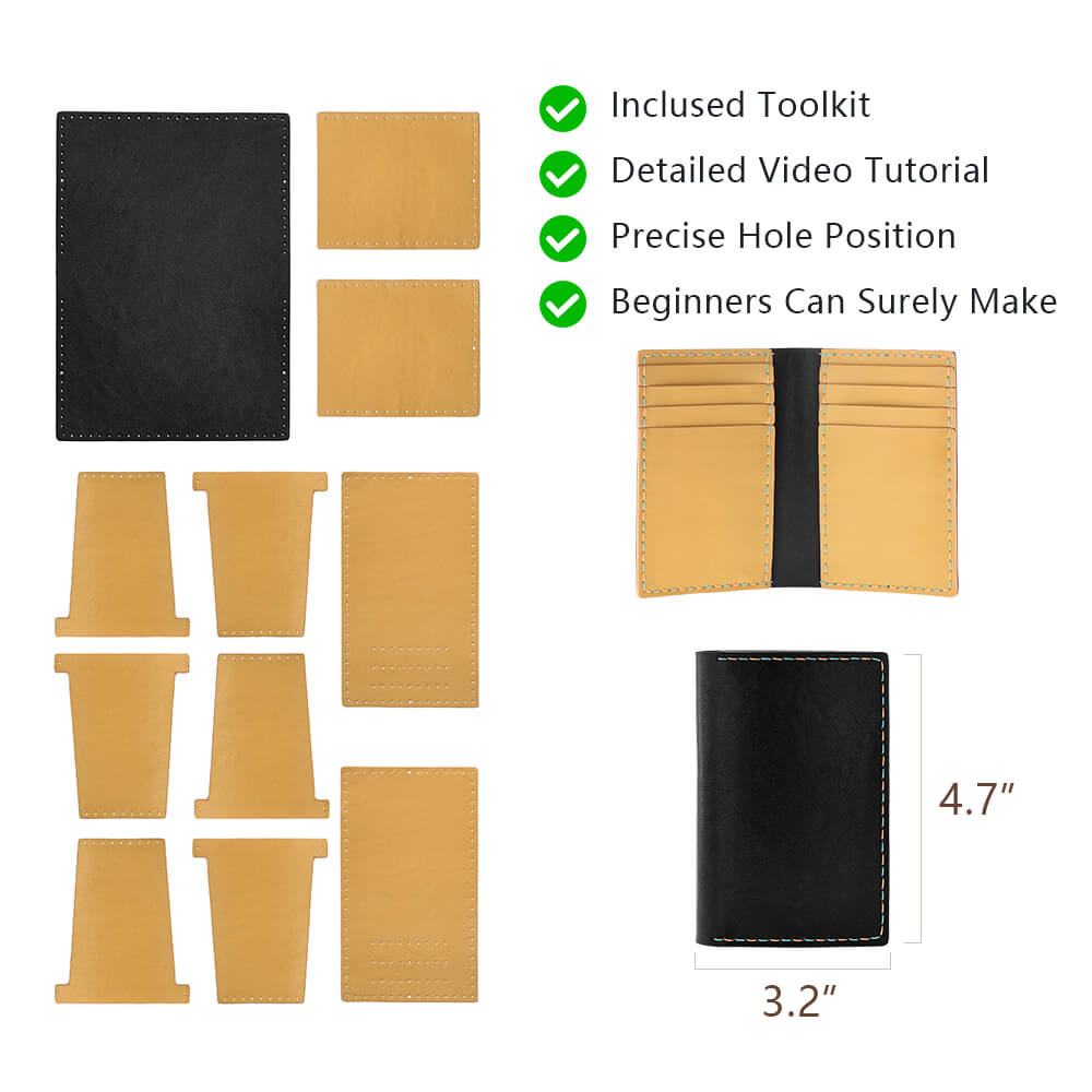 Top-Grain Leather DIY Wallet Kit for Men-Solace Leather DK009