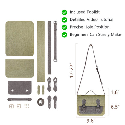 Denim-textured Leather DIY Handbag Kit-Solace Leather DB121N