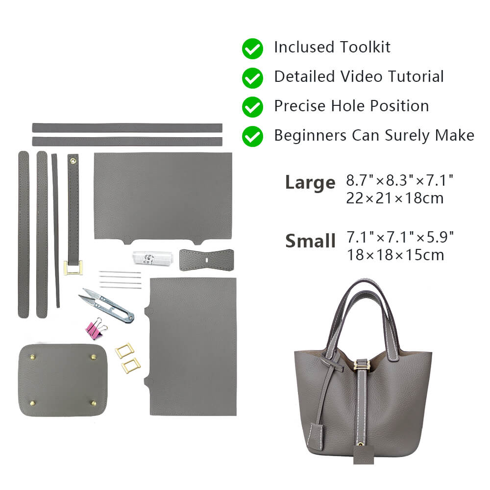 Top-Grain Leather Tote Bag DIY Kit-Solace Leather HB807