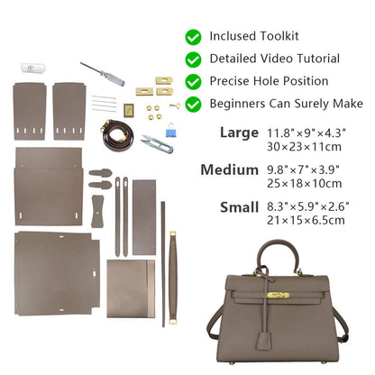Top-Grain Saffiano Leather Handbag DIY Kit-Solace Leather HB801