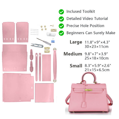 Top-Grain Saffiano Leather Handbag DIY Kit-Solace Leather HB801