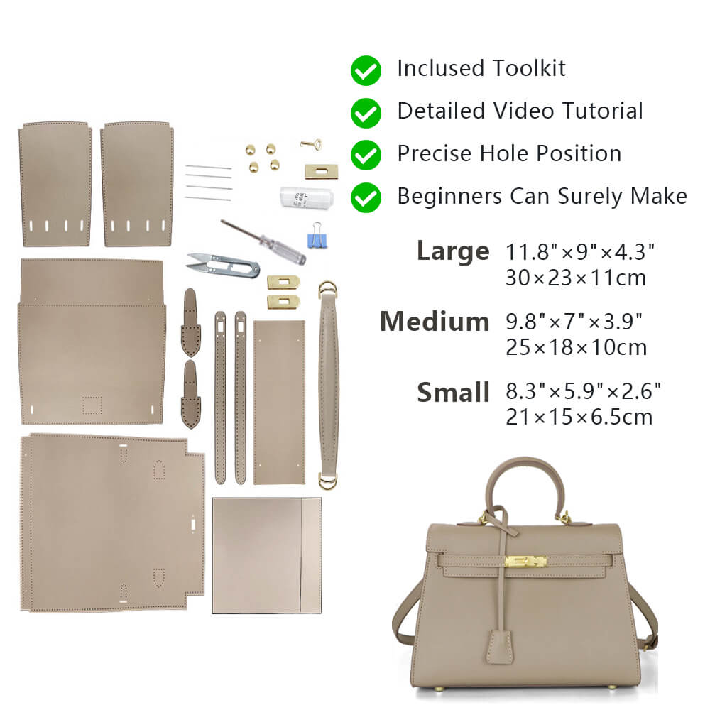 Top-Grain Saffiano Leather Handbag DIY Kit-Solace Leather HB801