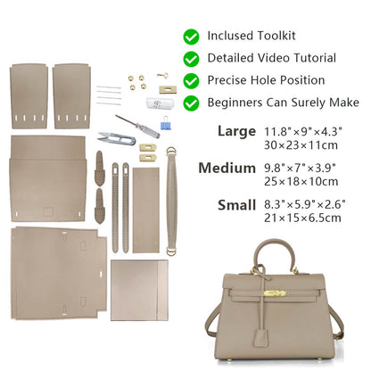 Top-Grain Saffiano Leather Handbag DIY Kit-Solace Leather HB801