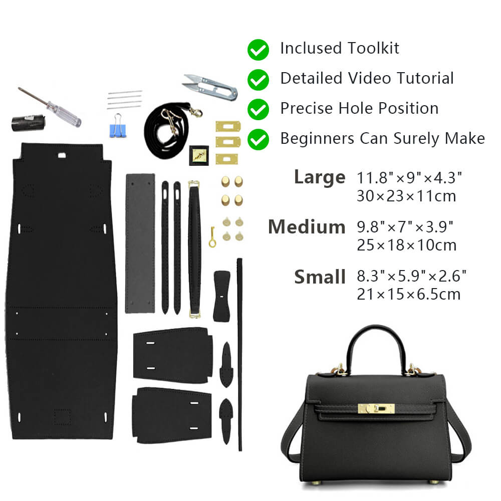 Top-Grain Saffiano Leather Handbag DIY Kit-Solace Leather HB801