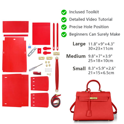 Top-Grain Saffiano Leather Handbag DIY Kit-Solace Leather HB801