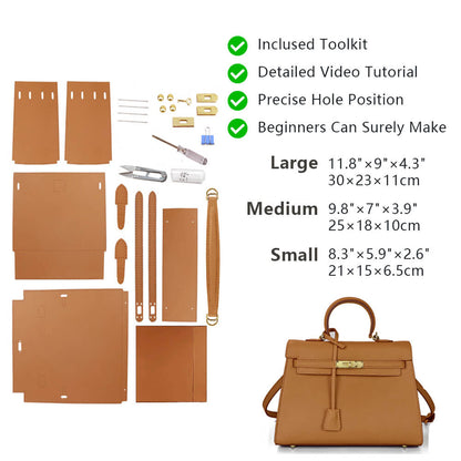 Top-Grain Saffiano Leather Handbag DIY Kit-Solace Leather HB801
