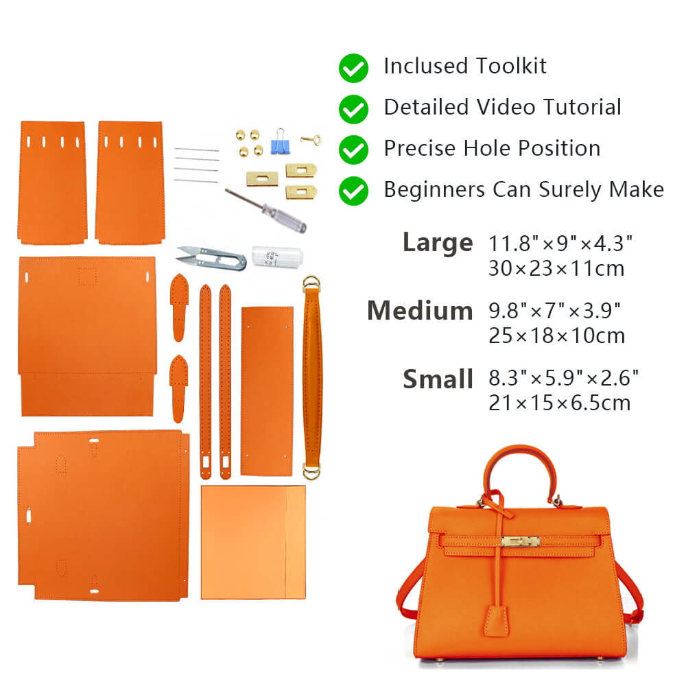 Top-Grain Saffiano Leather Handbag DIY Kit-Solace Leather HB801