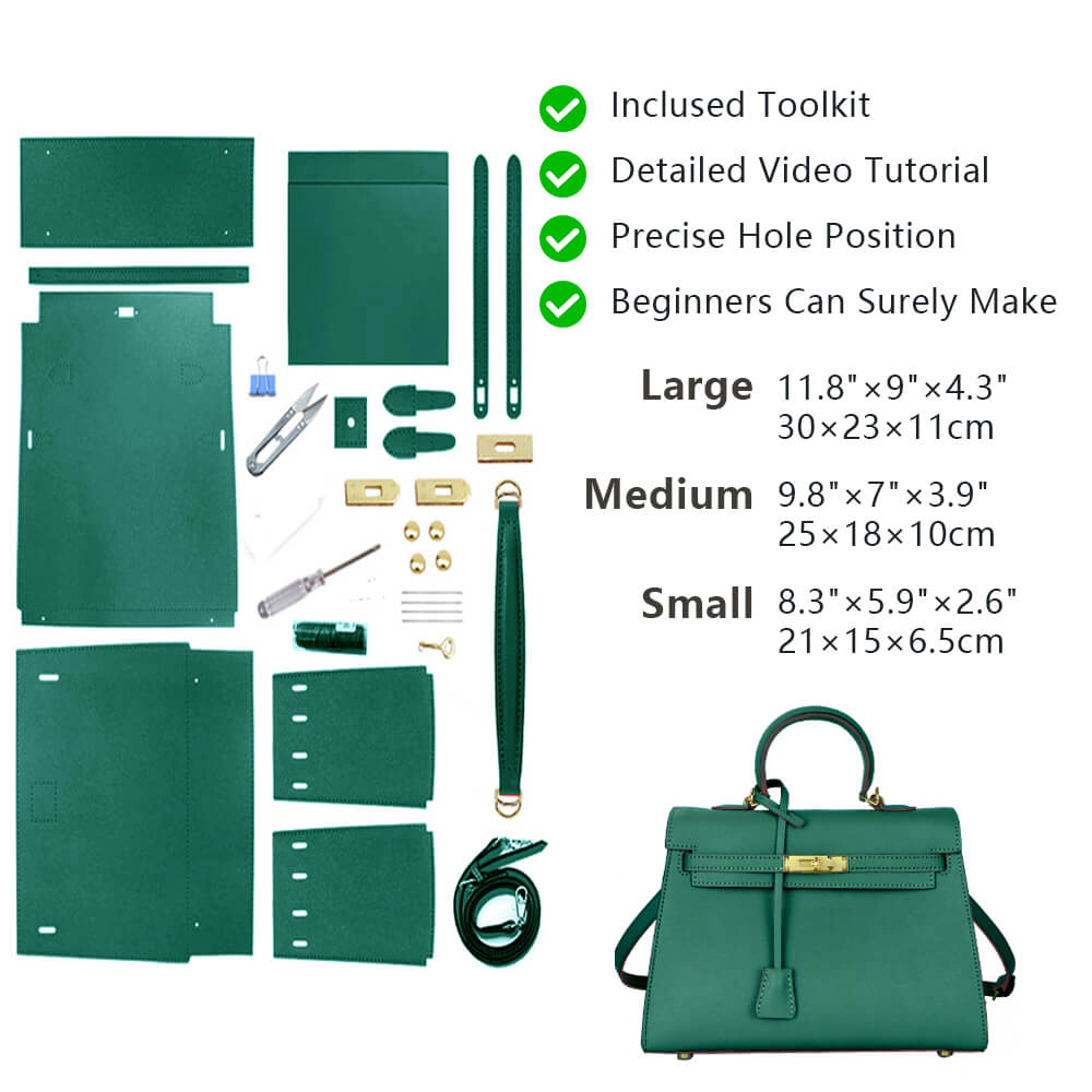 Top-Grain Saffiano Leather Handbag DIY Kit-Solace Leather HB801