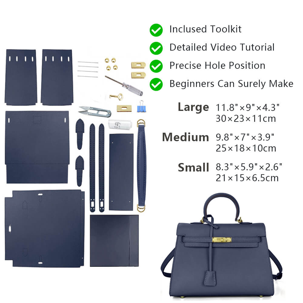 Top-Grain Saffiano Leather Handbag DIY Kit-Solace Leather HB801