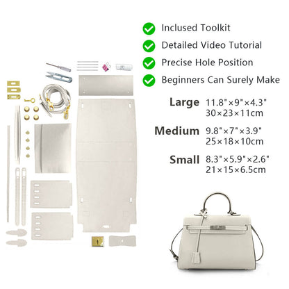 Top-Grain Pebbled Leather Handbag DIY Kit-Solace Leather HB803