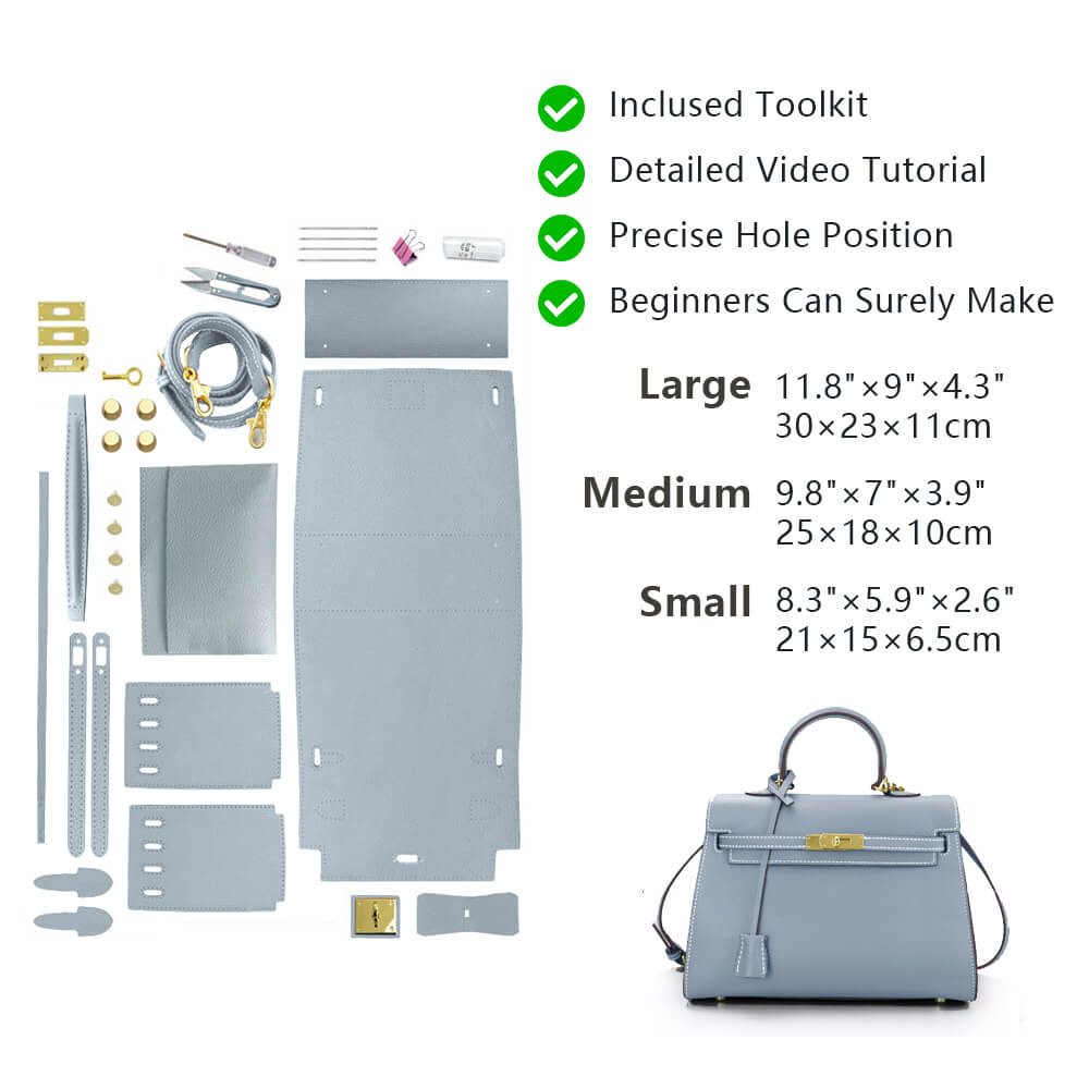 Top-Grain Pebbled Leather Handbag DIY Kit-Solace Leather HB803