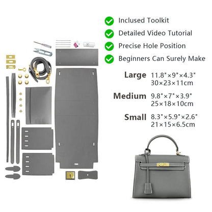 Top-Grain Pebbled Leather Handbag DIY Kit-Solace Leather HB803
