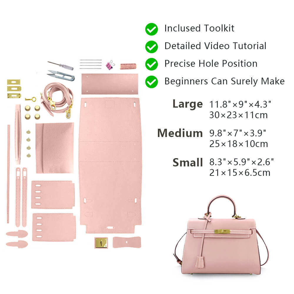 Top-Grain Pebbled Leather Handbag DIY Kit-Solace Leather HB803