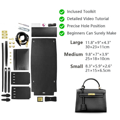 Top-Grain Pebbled Leather Handbag DIY Kit-Solace Leather HB803
