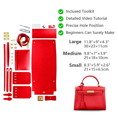 Top-Grain Pebbled Leather Handbag DIY Kit-Solace Leather HB803