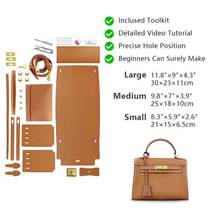 Top-Grain Pebbled Leather Handbag DIY Kit-Solace Leather HB803