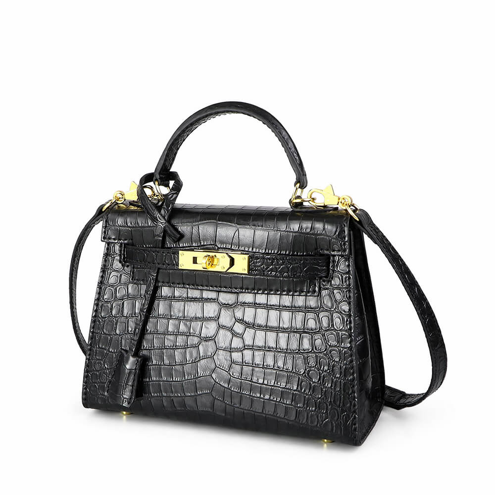 Top-Grain Crocodile-Embossed Leather Handbag DIY Kit- HB804