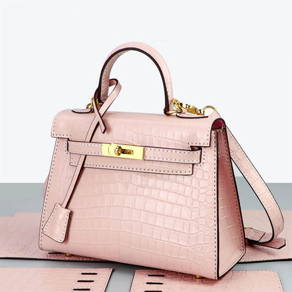 Top-Grain Crocodile-Embossed Leather Handbag DIY Kit- HB804