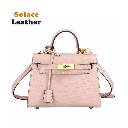 Top-Grain Crocodile-Embossed Leather Handbag DIY Kit- HB804