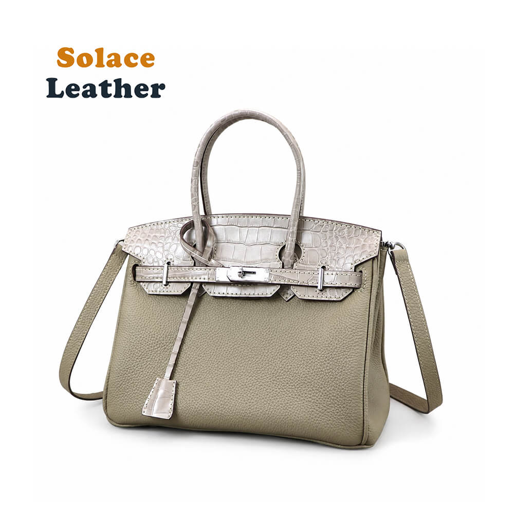 Top-Grain Crocodile-Embossed & Pebbled Leather Handbag DIY Kit HB805