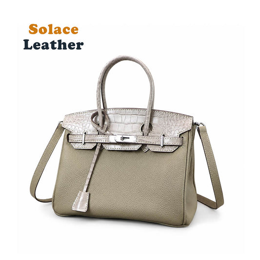 Top-Grain Crocodile-Embossed & Pebbled Leather Handbag DIY Kit HB805