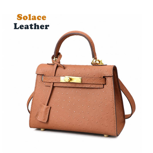 Top-Grain Leather Ostrich Embossed Handbag DIY Kit-Solace Leather HB806
