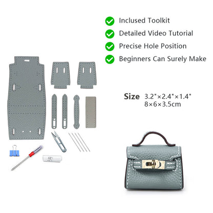 Top-Grain Leather DIY Mini Birkin Kit-Solace Leather KC801