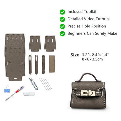 Top-Grain Leather DIY Mini Birkin Kit-Solace Leather KC801