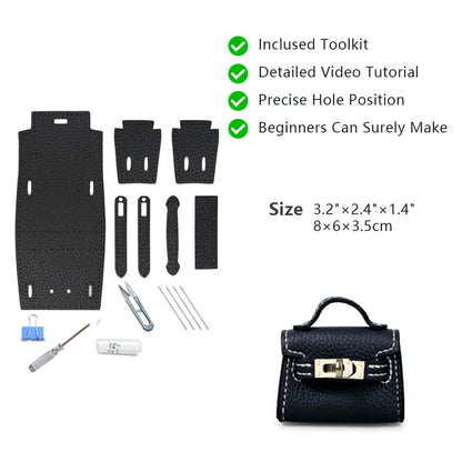 Top-Grain Leather DIY Mini Birkin Kit-Solace Leather KC801