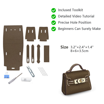 Top-Grain Leather DIY Mini Birkin Kit-Solace Leather KC801