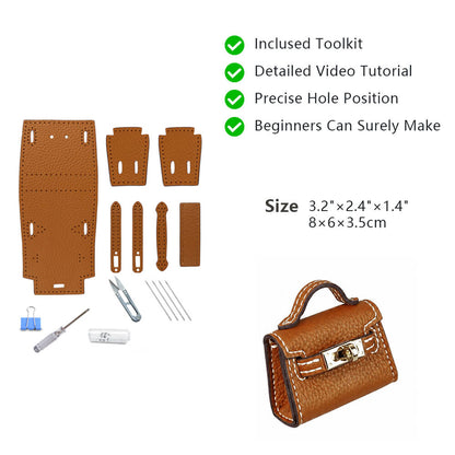 Top-Grain Leather DIY Mini Birkin Kit-Solace Leather KC801