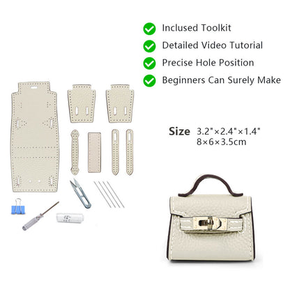 Top-Grain Leather DIY Mini Birkin Kit-Solace Leather KC801