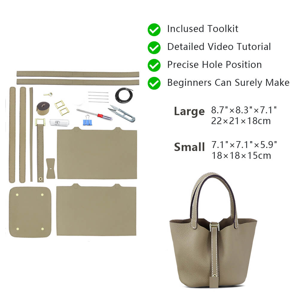 Top-Grain Leather Tote Bag DIY Kit-Solace Leather HB807