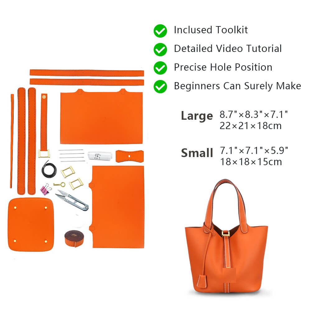 Top-Grain Leather Tote Bag DIY Kit-Solace Leather HB807