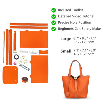 Top-Grain Leather Tote Bag DIY Kit-Solace Leather HB807