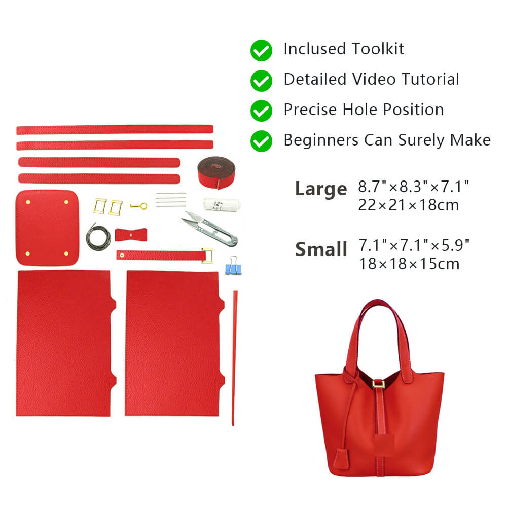 Top-Grain Leather Tote Bag DIY Kit-Solace Leather HB807