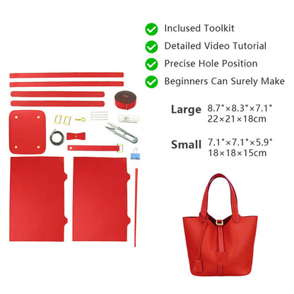 Top-Grain Leather Tote Bag DIY Kit-Solace Leather HB807