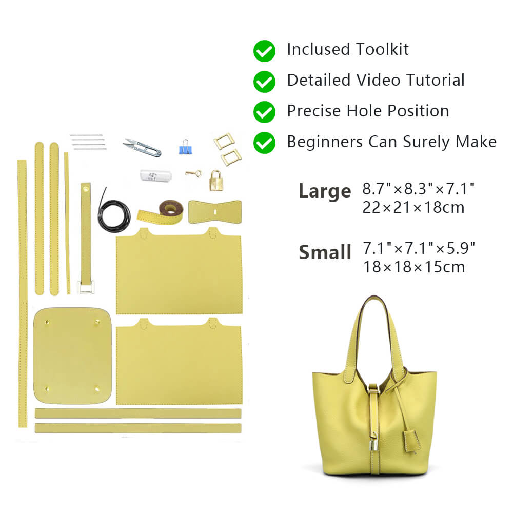 Top-Grain Leather Tote Bag DIY Kit-Solace Leather HB807