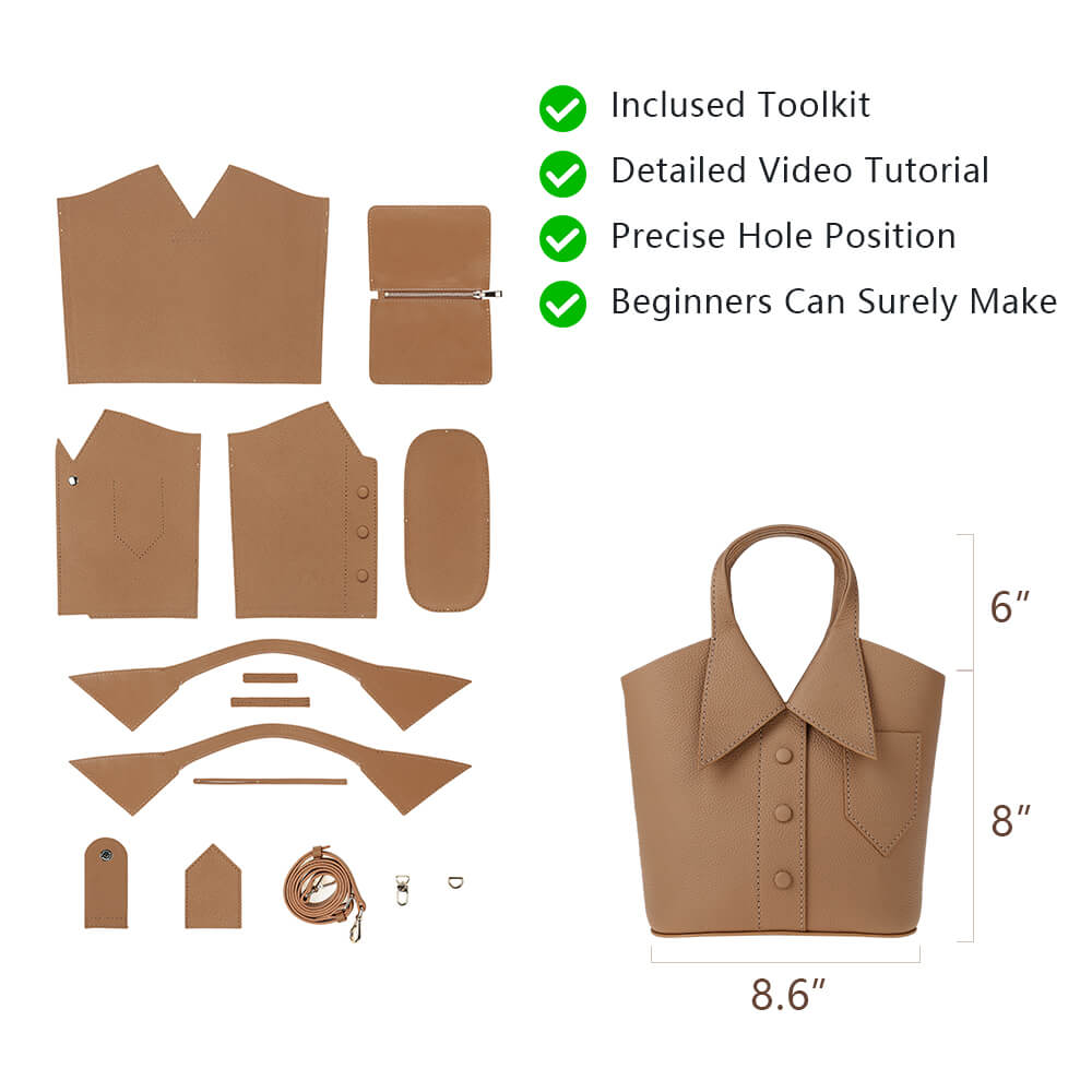 Top-Grain Leather DIY Handbag Kit-Solace Leather DB513